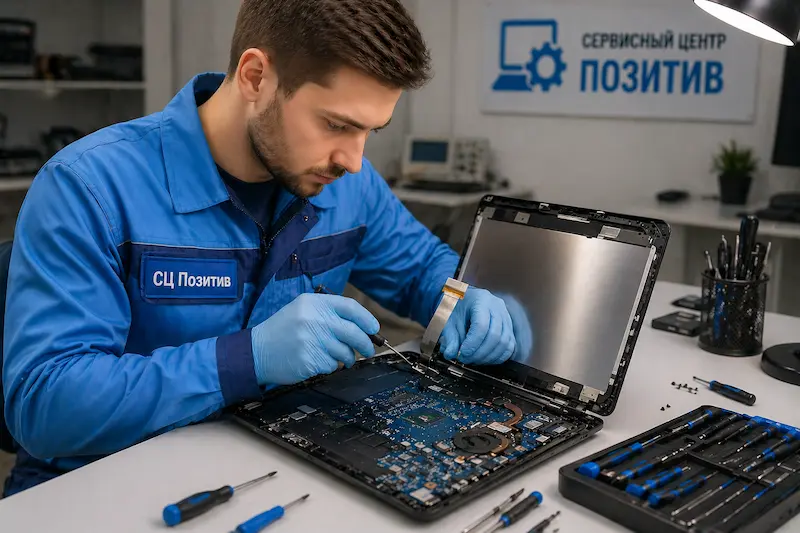 Ремонт шлейфа матрицы ноутбука в Бронницах