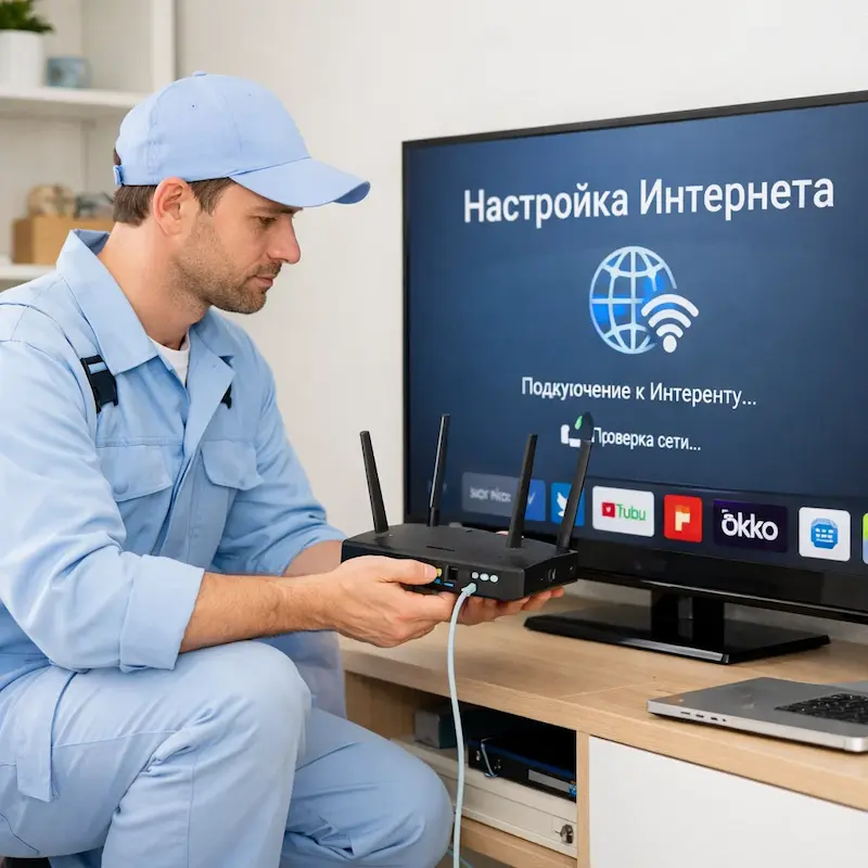 Настройка интернета на телевизоре в Бронницах