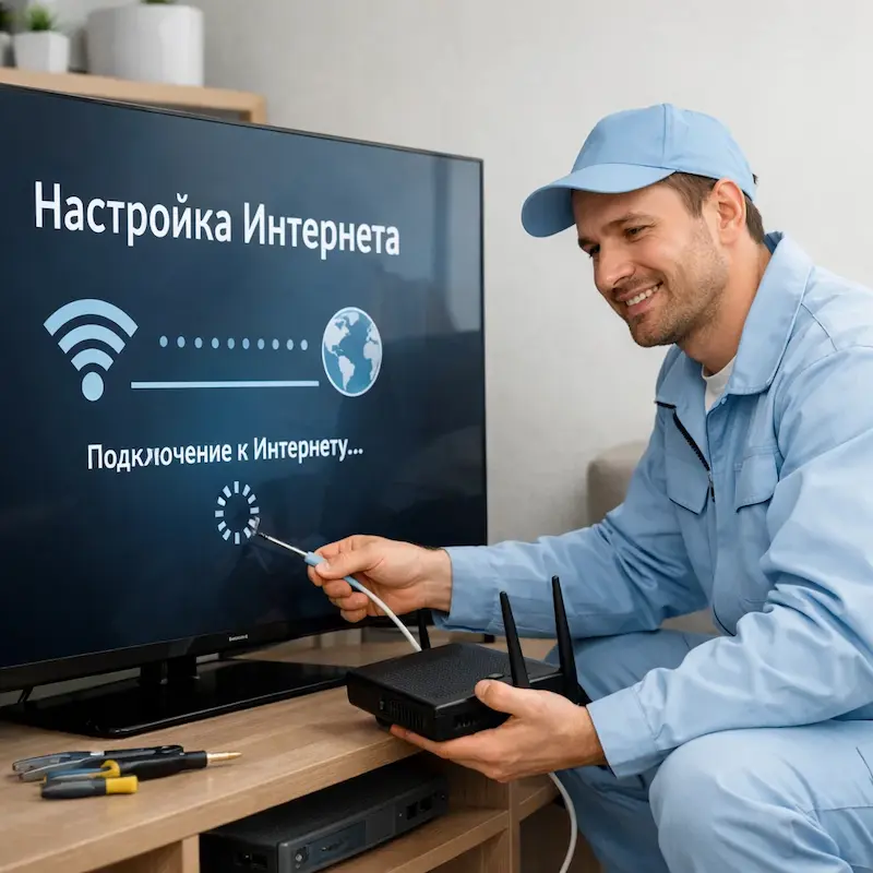 Настройка интернета на ТВ в Бронницах