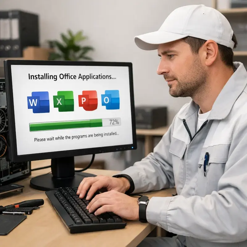 установка офисных программ на компьютер в Бронницах
