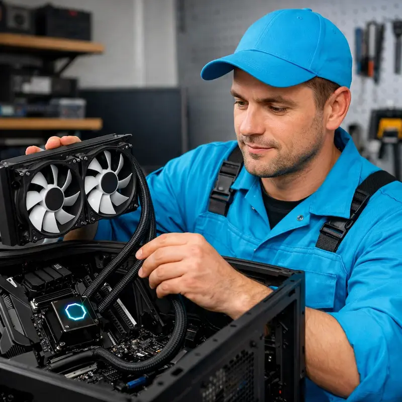 Установка водяного охлаждения на компьютер в Бронницах